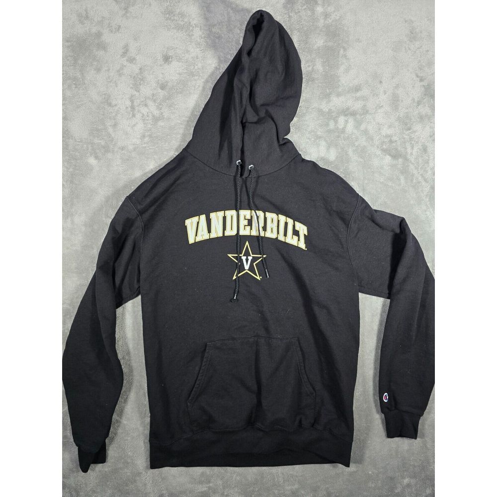 Champion Black Hoodie with Gold Lettering